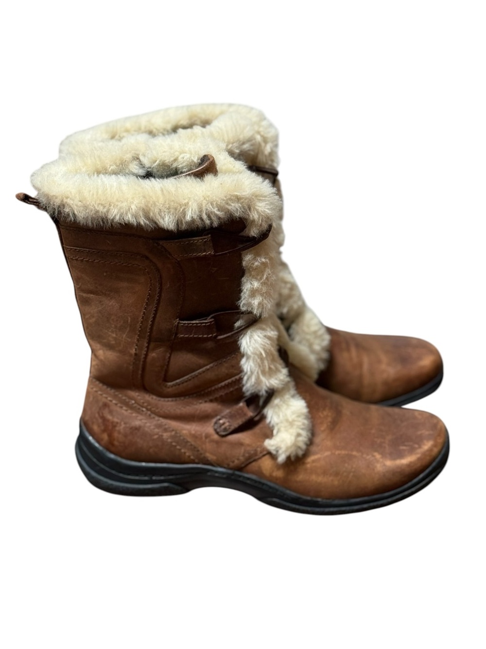 Clarks Rustic Après-Ski Leather Shearling Outdoor Fall Winter Cozy Boots 7.5